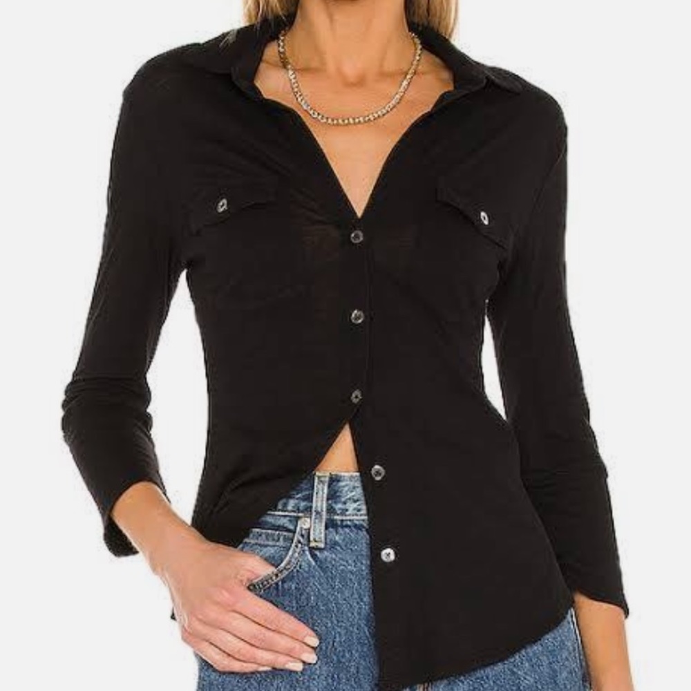 James Perse Contrast Panel Shirt